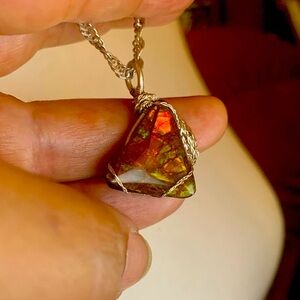 Ammonite Silver Pendant